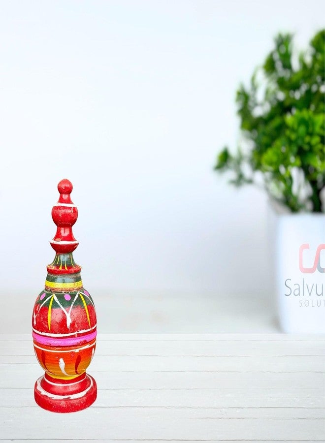 سالفوس أب سولوشنز Salvus APP SOLUTIONS صندوق سندور دائري متعدد الألوان مصنوع يدويًا/سيندور داني/سيندور ديبي لبوجا والمرافق (5 بوصات) - Image 1